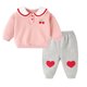 thumbnail image 1 of Gibobby Conjunto 2PCS de pants para Niños pequeños niños pequeños bebés niñas dibujos animados sudadera pulóver Tops lindo estampado pantalones(Blanco, 6-12 Meses), 1 of 5