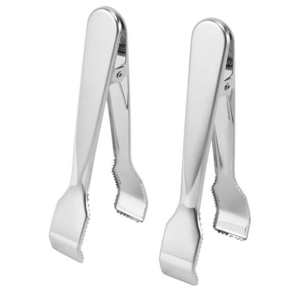 2 Pcs Stainless Steel Ice Tongs with Sawteeth for Ice Bucket Ice Sugar Cubes Coffee B xc2214