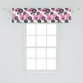 thumbnail image 2 of Ambesonne Geometric Window Valance, Old Fashioned Blooming, 42" x 12", Hot Pink White Black, 2 of 3