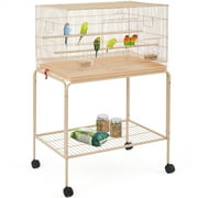 Topeakmart 47-in Flight Cage Birdcage with Rolling Stand for Small Birds, Almond