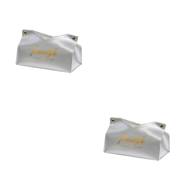 Matsuzay Caja de pañuelos de escritorio Estuche de almacenamiento de papel para automóvil Servilleta de cuero de imitación Contenedor Decoración para Type2 NO2