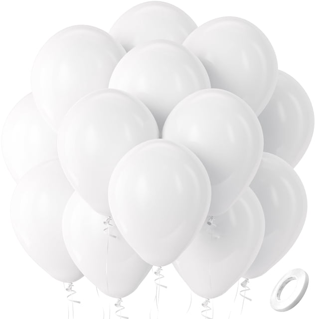 Globos Bezente de látex para fiestas, 30 cm, 100 unidades, color blanco