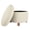 Cream Faux Leather, variant on Classic Round Storage Ottoman Footstool with Removable Lid, Upholstered Faux Leather/Fabric, Wooden Legs for Living Room & Bedroom