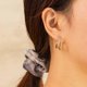 thumbnail image 2 of Pendientes de aro doble yuxing bañados en oro con cristales de circonita modelo 2224, 2 of 5