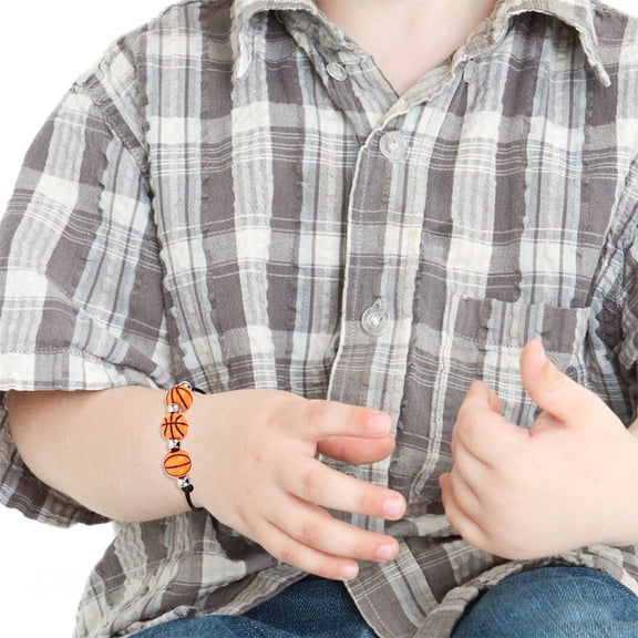 LOLIPPYY 2Pcs Basketball Party Favors Bracelet Fashionable Acrylic Sports Wristband