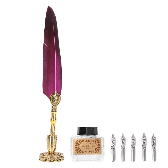 Feather Quill,Feather Pen Fluent Comfortable Feather Pen Quill Pen Set Exceptional Value