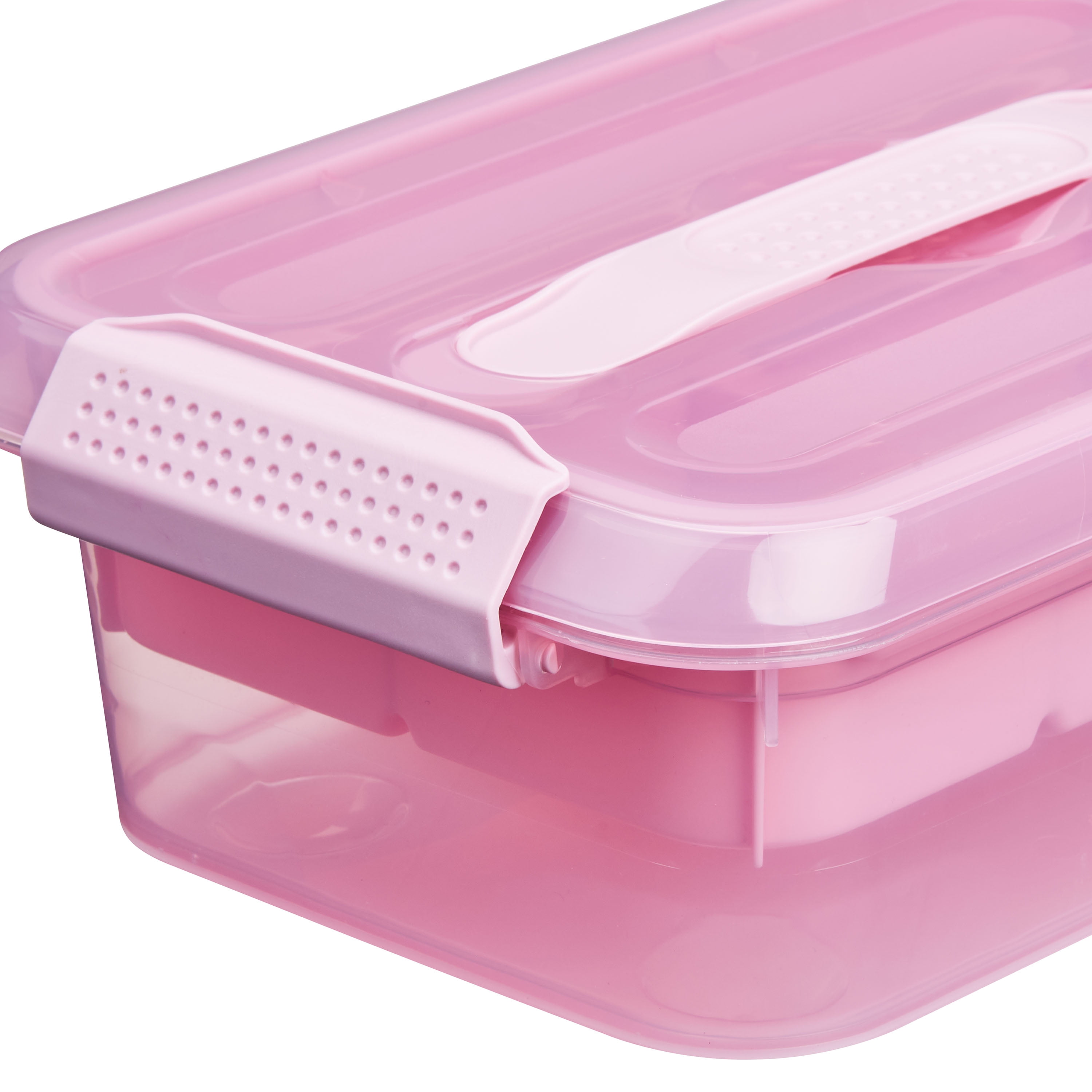 Plastic Storage Container with Tray - Think Pink