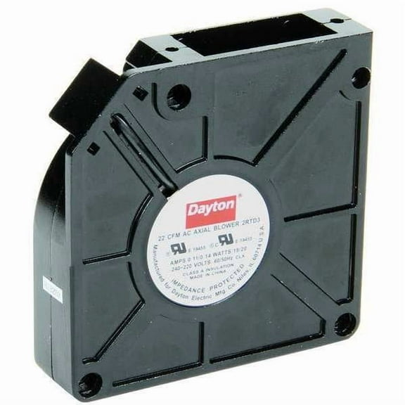 Dayton Axial Fan,Square,3-1/8" H,31 CFM 2RTD3