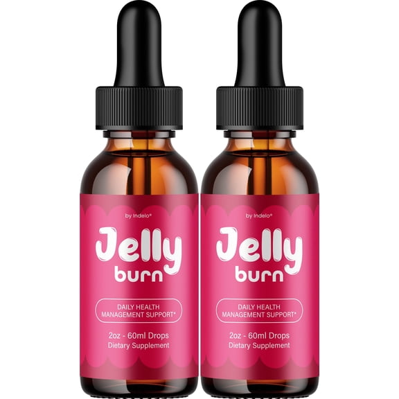 Jelly Burn Liquid Drops – JellyBurn Natural Blend Healthy Organic Support, 2 Pack, 2 Month Supply
