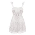 thumbnail image 5 of DHFJKG Backless Mini Dress Women Sparkly Sequin Back Lace Up For Evening Party Night Out Ruffle Cami Sexy Comfort Dresses, 5 of 7