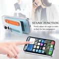 thumbnail image 6 of for iPhone 16 Plus Back Wallet Case with Card Holder Zipper Pocket, Wristband Flip Kickstand, RFID Blocking Secure Hand Grip PU Leather Shockproof Clear Phone Cover for iPhone 16 Plus, Skyblue, 6 of 10