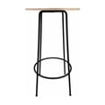 thumbnail image 1 of Neni Table de Bar 42 Pouces, Dessus en Bois Brun Naturel Rond, Métal Noir Moderne, 1 of 1