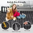thumbnail image 4 of GlowSol 10'x13' Rugs for Living Room, Modern Abstract Area Rug Low Pile Non-Slip Geometric Stripes Carpet, Soft Foldable Bedroom Rug, Black, 4 of 8