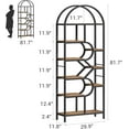 thumbnail image 2 of Bookshelf 6 Tier Arched Bookcase 81.7in Tall Display Racks Geometric Open Storage Shelf Unique Book Rack Metal Frame Large Modern Book Shelf for Bedroom, Living Room, Home Office, 2 of 8