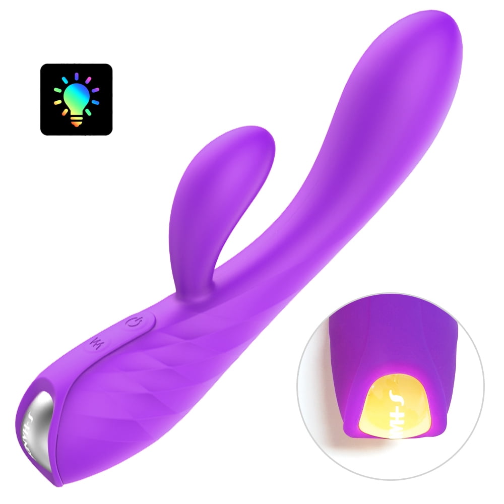 Hingming G-spot Rabbit Vibrator with Double-Sided Hitting - High Frequency Vaginal Clitoral Orgasm Triggering Dildo Massager with 9 Vibrating Modes, Adult Toy for Women Couple Sex - Purple image