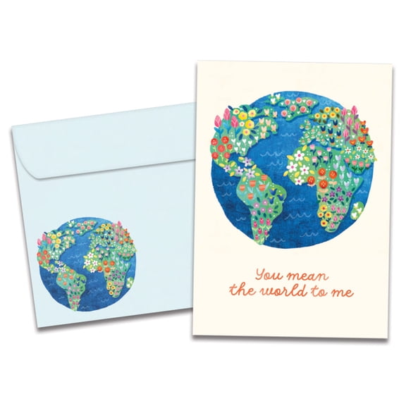 Tree-Free Greetings Just Because Greeting Card, 5x7, Mean The World (GO65262)