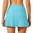 thumbnail image 3 of Women's Swim Skirt Belly Swim Dress Built In Shorts High Waisted Split Swim Pants, 3 of 5