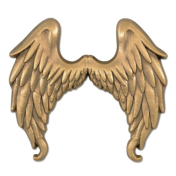 PinMart's Antique Gold Flying Angel Wings Lapel Pin