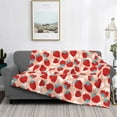 thumbnail image 2 of Yiaed Red Strawberry Print Blanket Throw Blanket Soft Cozy Flannel Blanket for Home Bed Sofa Couch Chair-40"x30", 2 of 6