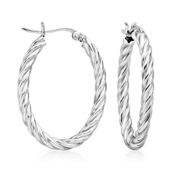 Ross-Simons Sterling Silver Twisted Hoop Earrings, Women's, Adult