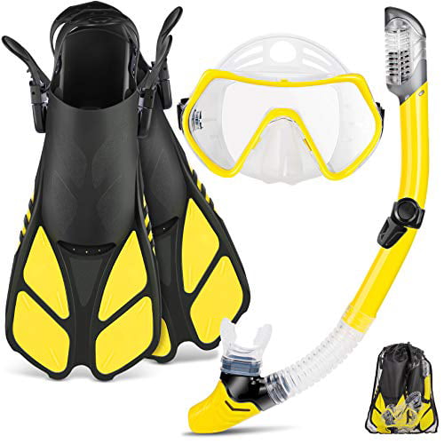 Zeeporte Mask Fin Snorkel Set With Adult Snorkeling Gear Panoramic View Diving for sale online 