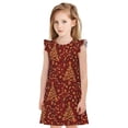 thumbnail image 1 of Vsdgher Arbre de Noël sur Fond Rouge pour Filles Chemises de Nuit Manches Courtes à Volants Robe de Nuit Pyjama pour Fête-TTG, 1 of 6