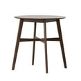 thumbnail image 4 of GDF Studio Stylish 3 Pcs Bar Set with Solid Wood Upholstered Stools and Round Table, Light Grey+Natural Walnut, 4 of 17
