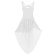 thumbnail image 3 of Linjinx Kids Girls Sleeveless Ballet Lyrical Dance Costume High-Low Hem Ballerina Costume White 4, 3 of 7