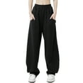 thumbnail image 3 of Pantalones de pierna ancha para mujer versátiles pantalones largos sueltos de color puro para mujer para uso diario al aire libre ANGGREK Otros, 3 of 8