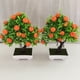 thumbnail image 2 of Bonsái de plantas artificiales, maceta de plástico naranja + pequeño árbol frutal en maceta, juego de flores para sala de estar, tienda, hotel, decoración de fiesta Zhivalor 2027199-2, 2 of 4