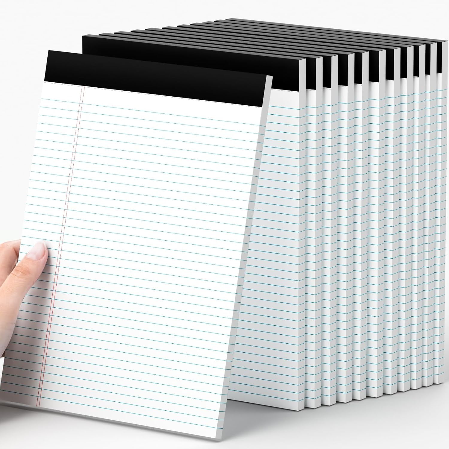12 Pack Yellow Legal Pads 8.5 x 11.75 College Ruled Yellow Note Pad Narrow Ruled 30 Sheets Notepads Perforated Writing Pad Clear Print 8x11 Legal Pads Pads of Paper