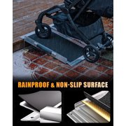 2ft Aluminum Wheelchair Ramp, 600 lbs Capacity Portable Threshold Ramp with Non-Slip Surface & Safety Side Baffles, Rust-Resistant Folding Ramp for Home Steps, Garage & Vehicle Access