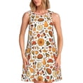thumbnail image 1 of Disketp Thanksgiving with Food para Vestido sin Mangas para Mujeres, Vestidos de Verano para Mujeres, Casual y Holgado para la Playa, 1 of 7