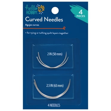 Hello Hobby Quilting Curved Hand-Sewing Needles, Assorted Sizes, 4 Pieces