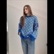 thumbnail image 5 of Suéter de Larga para Mujer, Suéteres Cortos de Gran Tamaño de Otoño, Tops de Punto con Cuello Redondo y Estampado de Velero Informal Azul L, 5 of 7