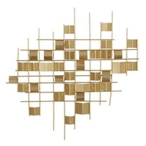 CosmoLiving by Cosmopolitan Gold Metal 3D Folded Stripes Geometric Wall Decor