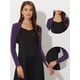 thumbnail image 2 of Elegante bolero de manga larga de color sólido para mujer Púrpura XS, 2 of 5