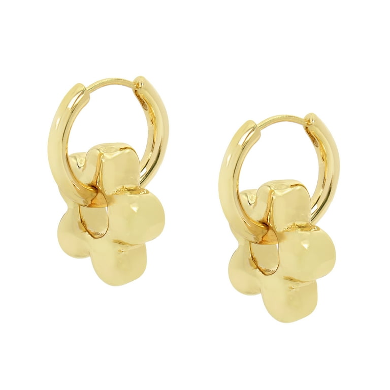 Steve Madden Women's Sculpted Puffy Heart Drop Earrings - Lightweight Trendy Dangle Earrings, Hypoallergenic