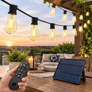 102ft(96+6) Solar String Lights Outdoor Waterproof Dimmable 30+2 Led