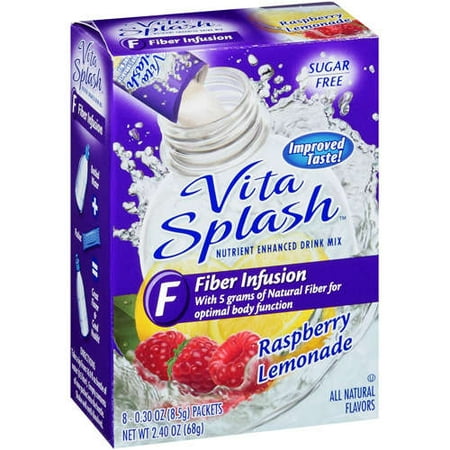 Vita Splash: Sugar Free Drink Mix Raspberry Lemonade Fiber Infusion, 2.4 oz