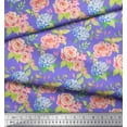 thumbnail image 2 of Soimoi Purple Viscose Chiffon Fabric Periwinkle & Peony Floral Print Sewing Fabric Yard 42 Inch Wide, 2 of 3