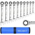 TRAHOO10Piece 1/43/4 Inch Ratchet Wrench Set Chrome Vanadium Steel SAE Combination Box Open