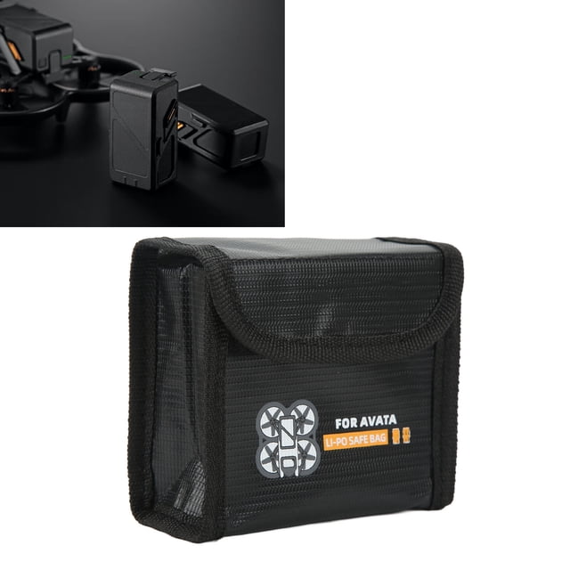 Batteries Protector Storage Bag, Battery Fireproof Explosion Proof Bag Reliable Black Heat Proof Safe for Traveling 2 Battery