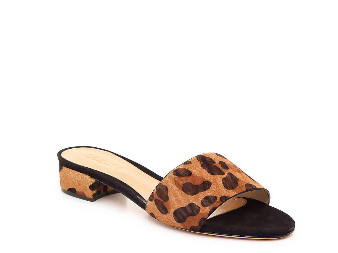 women's leopard slide sandals
