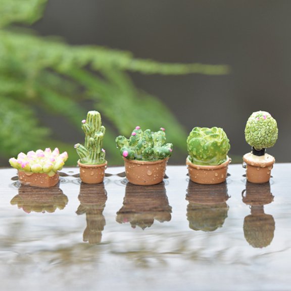 BESTYASH 10Pcs Micro Landscape Decor Resin Succulent Plant Ornament with Assorted Colors for Home Decoration