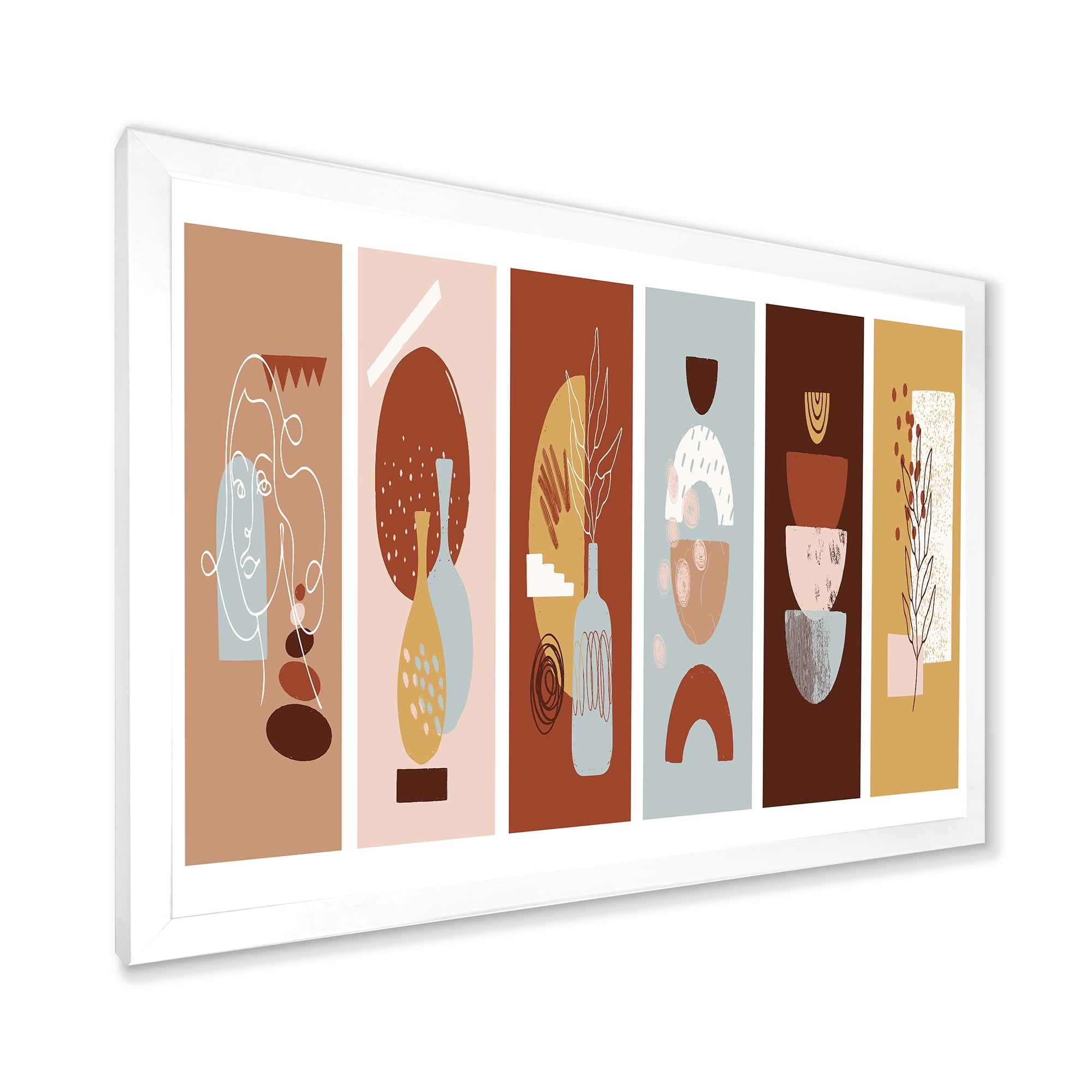 Designart 'Compostion Minimalistic of Organic Shapes V' Modern Framed Art Print