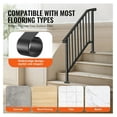 thumbnail image 5 of Handrails for Outdoor Steps, 3-4 Step Stair Hand Rail Kit, Transitional Iron Railings with Installation Kit, Stair Rails for Seniors, Concrete Steps & Porch & Deck, Black Arch, 5 of 9