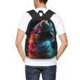 thumbnail image 4 of Balery Neon Spectrum Cat Portrait Mochila para hombre y mujer - Tela Oxford 600D resistente - Gran capacidad, resistente al agua, ideal para la escuela, viajes y senderismo, 4 of 6