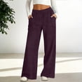 thumbnail image 3 of Women's High Waisted Jeans, Straight Leg Elastic Waist Pull On Jeans, Stretchy Relaxed Fit Denim Pants with Pockets, Fashion Casual Jeans for Daily Wear Wine XL, 3 of 8