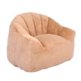 thumbnail image 7 of HSUNNS Bean Bag Chair for Adults, Faux Fur, Side Pocket, Comfy Bean Bag Sofa with Memory Foam Filled, Armrest Lazy Sofa Lounge Chair for Living Room, Brown, 7 of 7